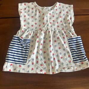 Hanna Andersson Floral Dress or top with Pink and Blue Accents